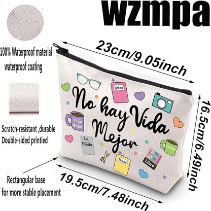 WZMPA JW Pioneer Cosmetic Makeup Bag JW Spanish Pioneer Gifts No Hay Vida Mejor Zipper Pouch Bag For Women Girls (No Hay Vida)