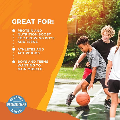 Healthy Heights Grow Daily Kids Protein Drink Mix (Plain) - High Protein Shake for Boys 10+