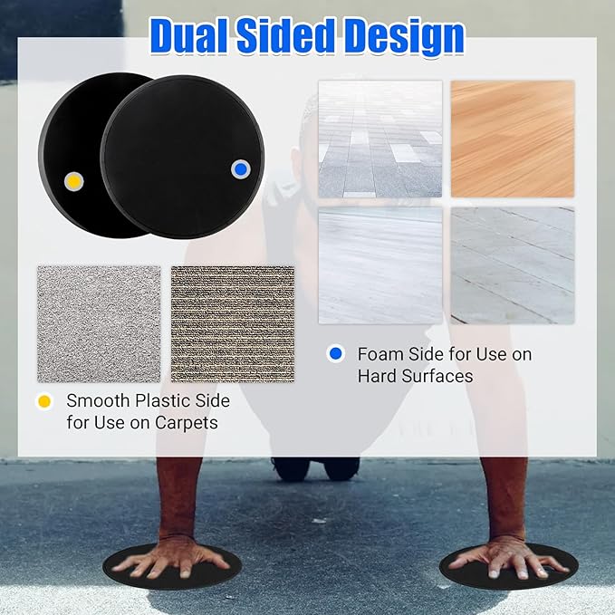 Exercise Sliders, Core Sliders for Working Out, Dual