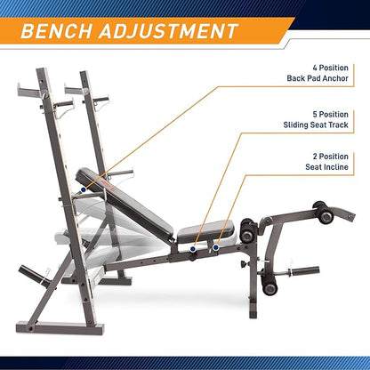 Marcy Olympic Weight Bench with Preacher Curl Pad