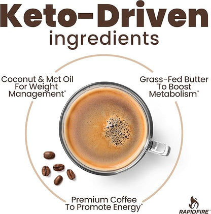 Ketogenic Fair Trade Instant Keto Coffee Mix Supports Energy Metabolism Weight Loss Ketogenic Diet Canister 15 servings, Original, 7.93 Ounce