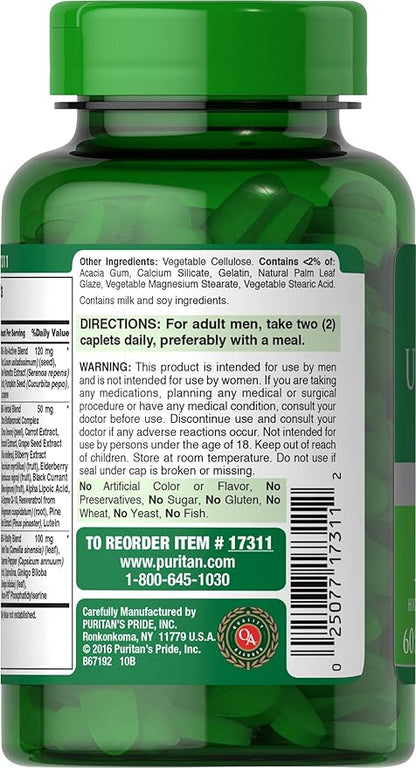 Puritan's Pride High Potency Ultra Man 50 Plus Coated Caplets, 60 Count