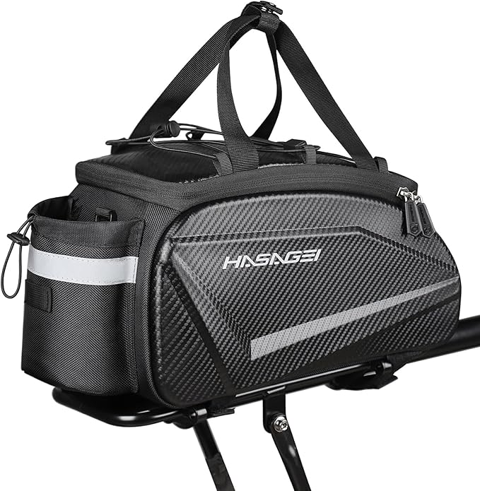 Bike Bag,Bicycle Bag,Bike Rack Bag,About 9L Big Capacity,Waterproof,Toolless Installation,Durable,With Portable Strap & Rain Cover Bike Trunk Storage Travel Bag Panniers