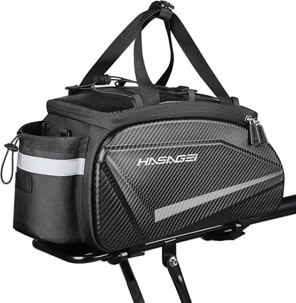 Bike Bag,Bicycle Bag,Bike Rack Bag,About 9L Big Capacity,Waterproof,Toolless Installation,Durable,With Portable Strap & Rain Cover Bike Trunk Storage Travel Bag Panniers