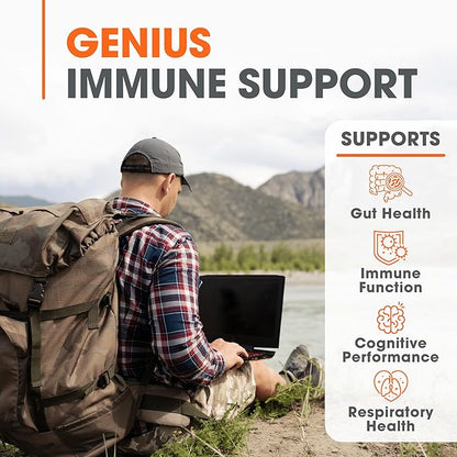 Genius Turkey Tail Supplement Capsules – Organic, Comprehensive Digestive and Gut Health Support – 120 Capsules