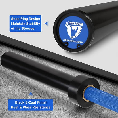7ft Olympic Barbell for Strength Training and Olympic Weightlifting 500 700 700 1000LBS 1000LBS Capacity 2 Inch