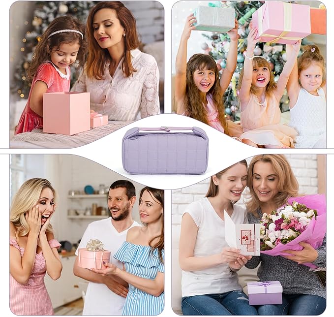 Makeup Bag Travel Cosmetic Bag for Women Girls, Zipper Make Up Pouch, Water-resistant Toiletry Bag, Portable Small Makeup Bag, Cosmetic Travel Tool Pouch, Purple