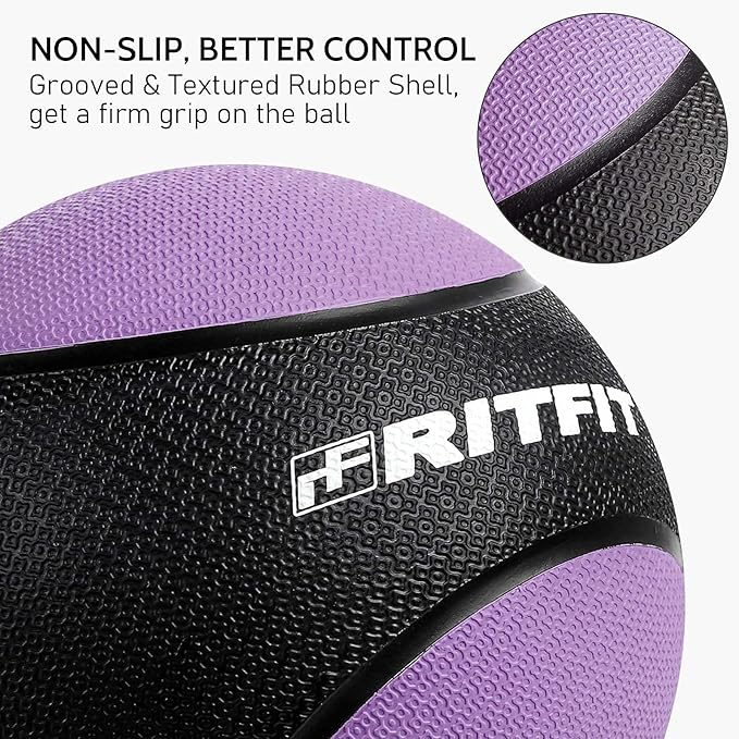 RitFit Weighted Medicine Ball - Non-Slip Rubber Shell