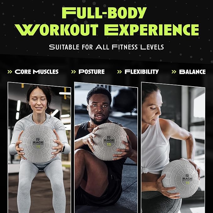 Slam Balls - Tread Textured for Firm Grip, Full Body Core Toning Ball