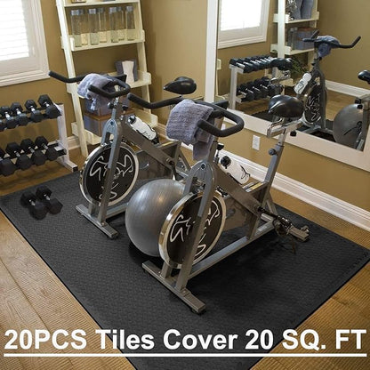 Exercise Mats Puzzle Foam Mats Gym Flooring Mat 20 SQ.FT (20pcs Black
