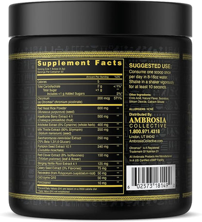 Ambrosia Nektar - Superfood Powder | Complete Health Supplement | 30 Servings (Strawberry Basil)
