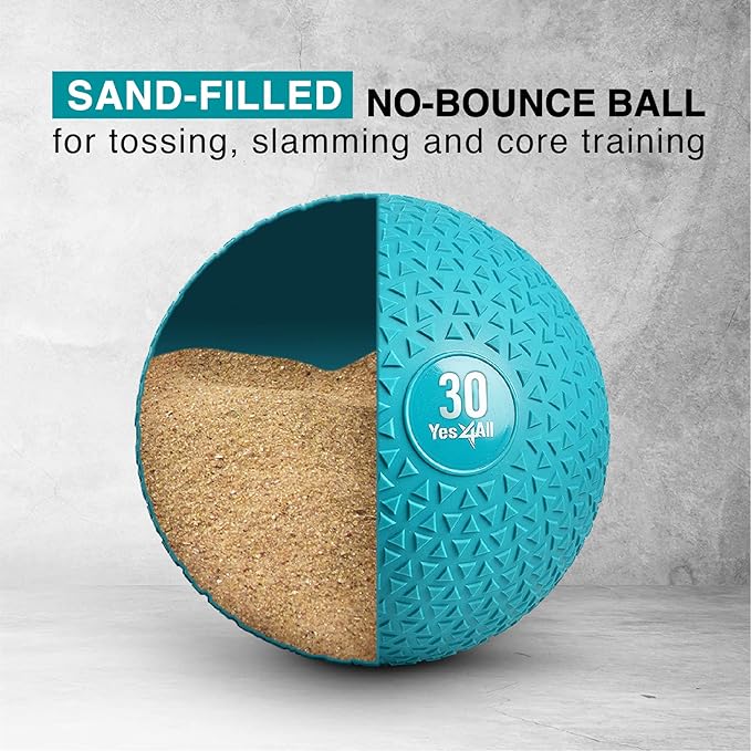 Yes4All Upgraded Fitness Slam Medicine Ball Triangle 30lbs