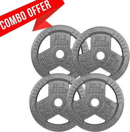 Yes4All Olympic Rubber Grip Plates for Barbell 2-Inch Weight