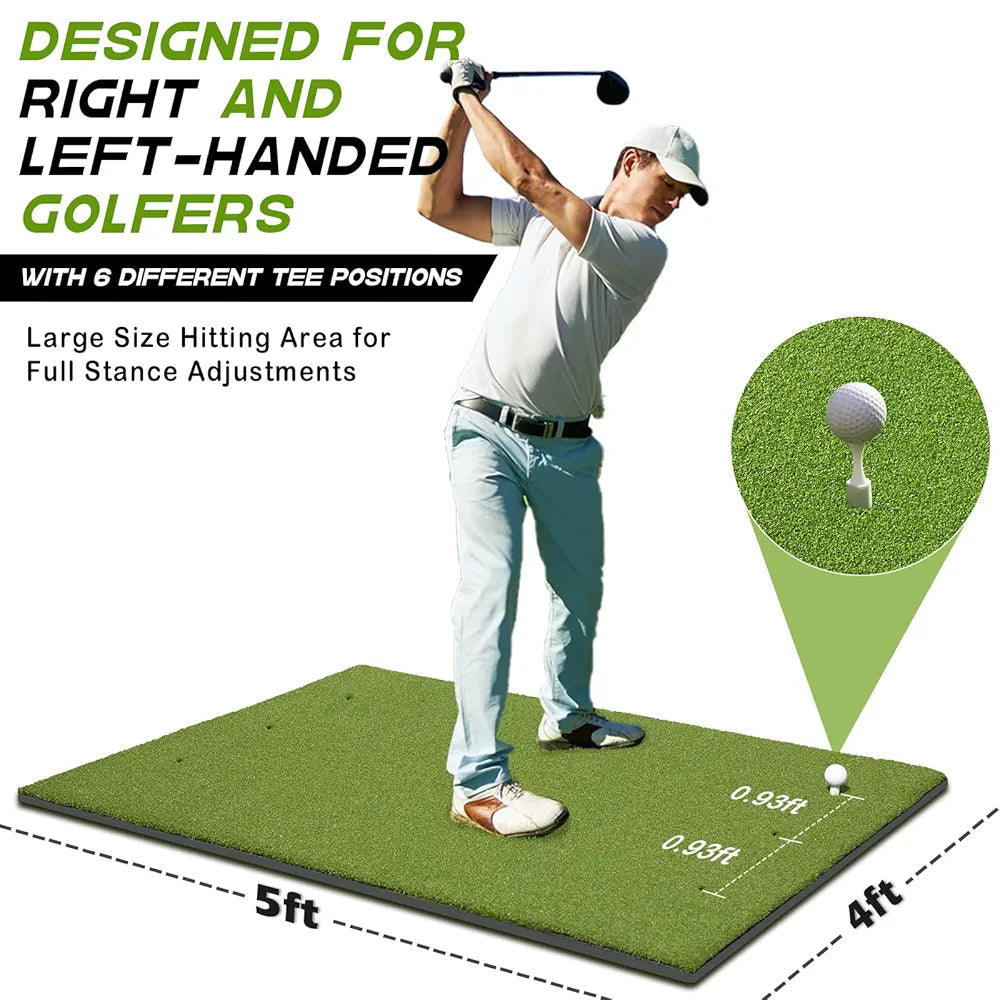 Bltend Thickened Golf Mat: 5x4ft & 5x5ft Heavy-Duty Golf Hitting Mats Practice Outdoor/Indoor, Elite Dense Artificial Turf Matt Training Aid for Backyard/Garage/Driving Range/Simulators