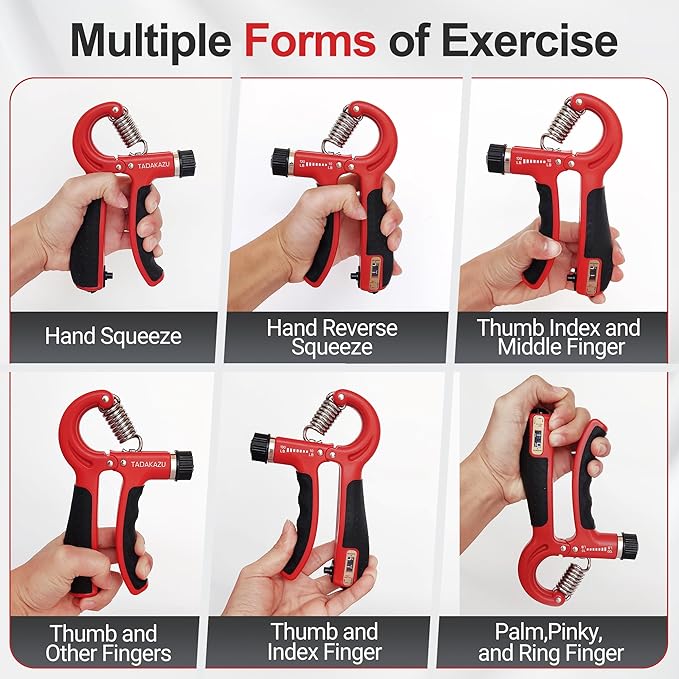 Grip Strength Trainer Kit (5 Pack) Adjustable Resistance