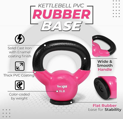 Yes4All Kettlebells Rubber Base (10-65 lbs)