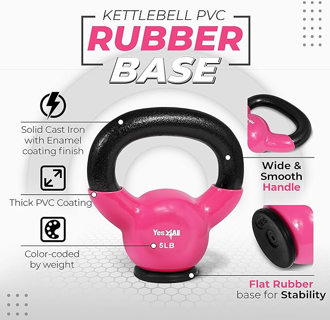 Yes4All Kettlebells Rubber Base (10-65 lbs)