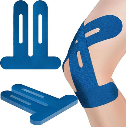 Precut Kinesiology Tape for Knees,24 Pcs – Elastic Knee Support & Stability, Pain Relief – Waterproof, Breathable, Hypoallergenic Athletic Tape (Blue)