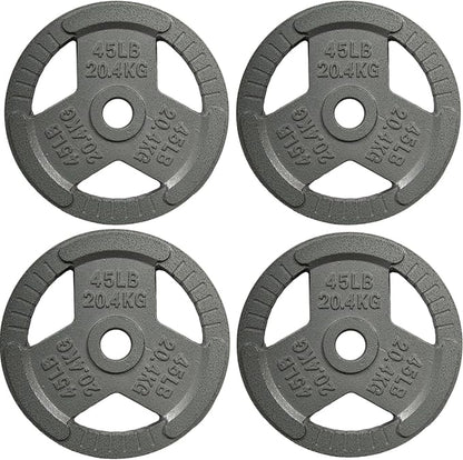Yes4All Olympic Rubber Grip Plates for Barbell 2-Inch Weight
