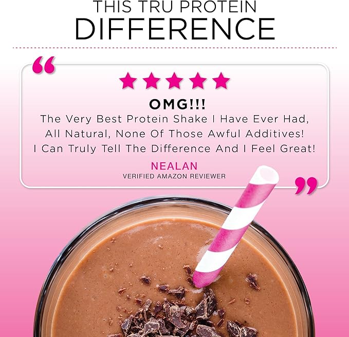 TRU Plant Based Protein Powder, BCAA, EAA, 20g Vegan Protein, 100 Calories, 27 Vitamins, No Artificial Flavors 25 Servings (Chocolate Peanut Butter)
