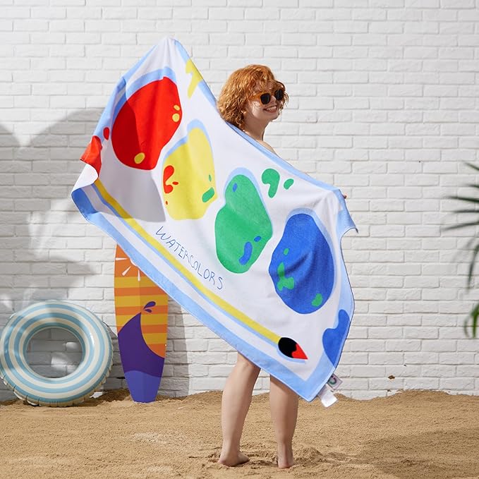 Bedsure U Series 100% Cotton Beach Towel 35"x70"