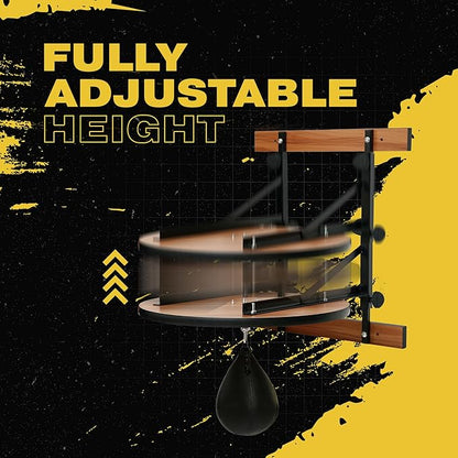 Speed Bag, Speed Bags for Boxing, Speedbag, Speedbag Platform, Punching Bags, Wall Mount Stand, Adjustable Height, Training Equipment, Wall Mounted Kit, Black Swivel Ball, Home, Gym, Professional