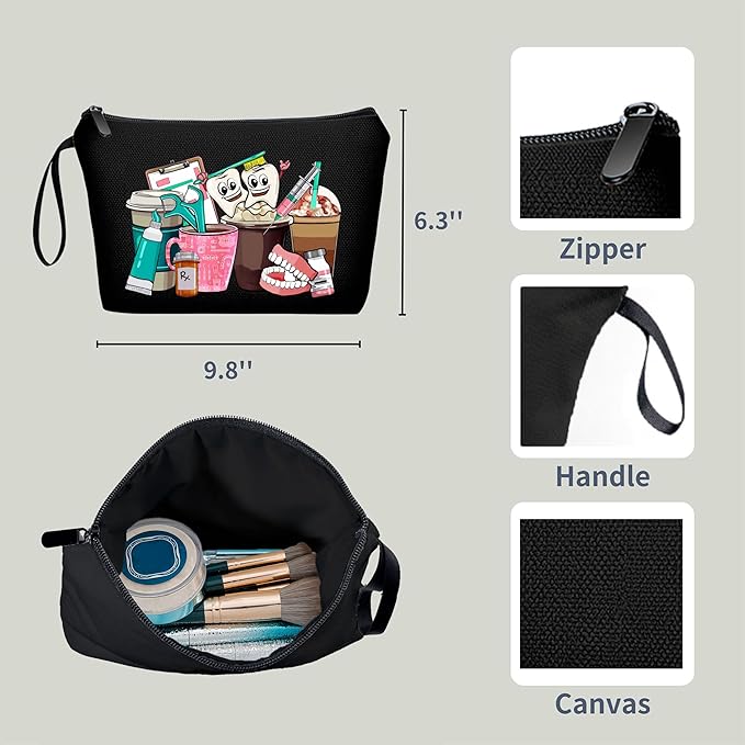 Dental Hygienist Gifts - Small Cosmetic Bag, Perfect for Women & Teen Girls - Birthday &