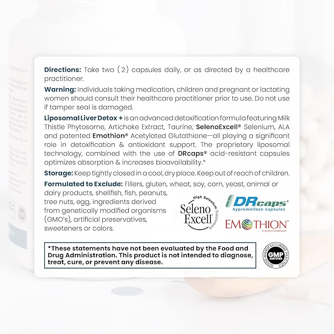 Pure Therapro Rx Liposomal Liver Detox + 120 Acid-Resistant VCaps | Soy-Free Liposomal Format Containing Methylation Nutrient Cofactors | Supports Liver Detox and Cleansing | Vegan