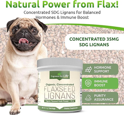 Lignans for Life - Natural Bulk Ground Flaxseed Powder - Omega 3 & 6 Fatty Acids Filled High Fiber Antioxidants - Support Healthy Heart & Hair, Healthy Immune System - 60 Servings 80mg per tab, 2 Pack