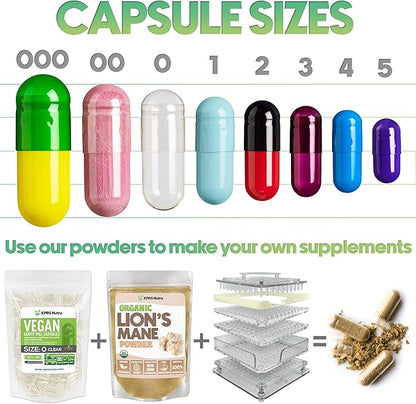 XPRS Nutra Vegan Size 3 Separated Capsules - 1000 Count Premium Empty Capsules Separated in Bags - Clear Empty Capsules - Separated Empty Capsules - Pill Capsules Empty for DIY Supplement Filling