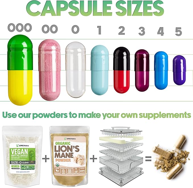 XPRS Nutra Vegan Size 2 Separated Capsules - 1000 Count Premium Empty Capsules Separated in Bags - Clear Empty Capsules - Separated Empty Capsules - Pill Capsules Empty for DIY Supplement Filling