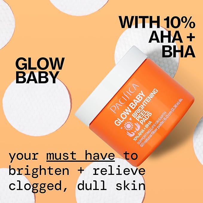 Pacifica Glow Baby Complete Skincare Set – 6 Piece Vitamin C Brightening Collection (Face Wash, Peel Pads, Booster Serum, Moisturizer, Eye Cream, Sheet Mask), 100% Vegan