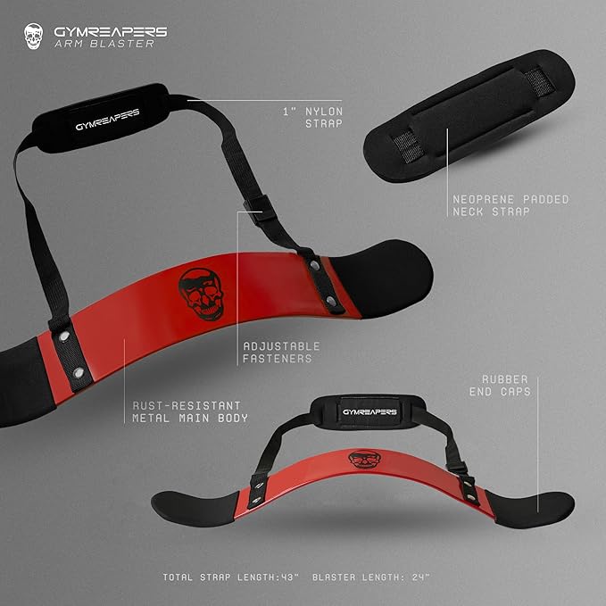 Gymreapers Bicep Arm Blaster -Thick Aluminum Support Bicep
