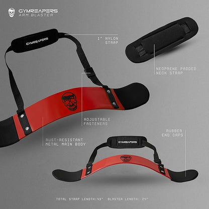 Gymreapers Bicep Arm Blaster -Thick Aluminum Support Bicep