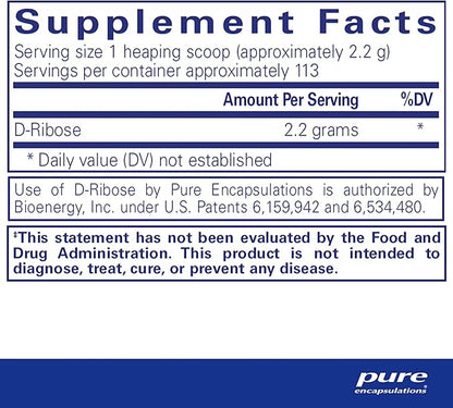 Pure Encapsulations Ribose | Hypoallergenic Supplement with Rapid Energy Repletion for Intense Exercise | 8.8 Ounces