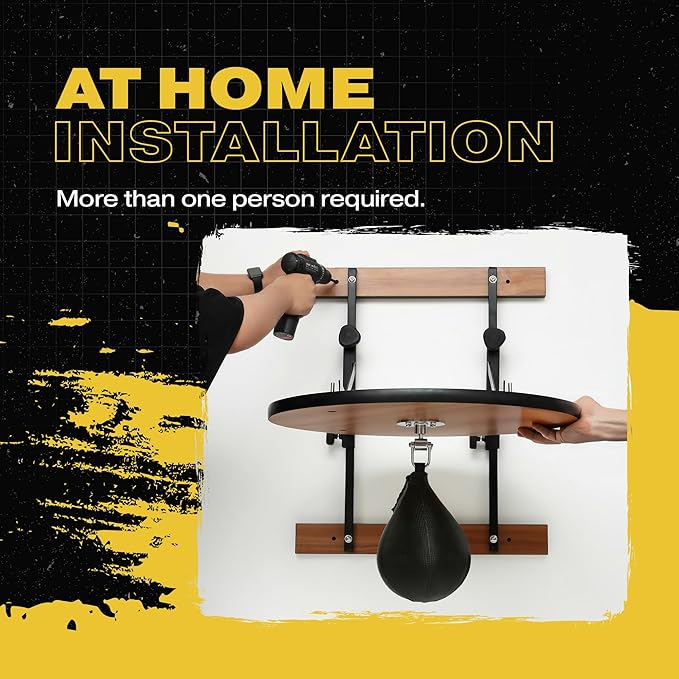 Speed Bag, Speed Bags for Boxing, Speedbag, Speedbag Platform, Punching Bags, Wall Mount Stand, Adjustable Height, Training Equipment, Wall Mounted Kit, Black Swivel Ball, Home, Gym, Professional