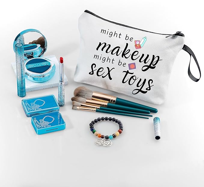 Funny Gifts for Women, Makeup Bag for Purse, Couple's Travel Cosmetic Bag, Womens Gifts for Christmas