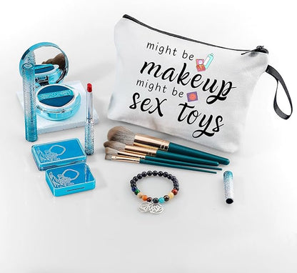 Funny Gifts for Women, Makeup Bag for Purse, Couple's Travel Cosmetic Bag, Womens Gifts for Christmas