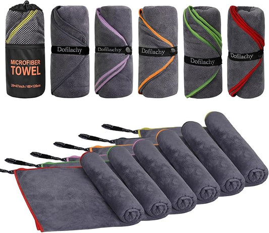 Dofilachy 6 Pack Camping Towel - Camping Towels 24” x 48”