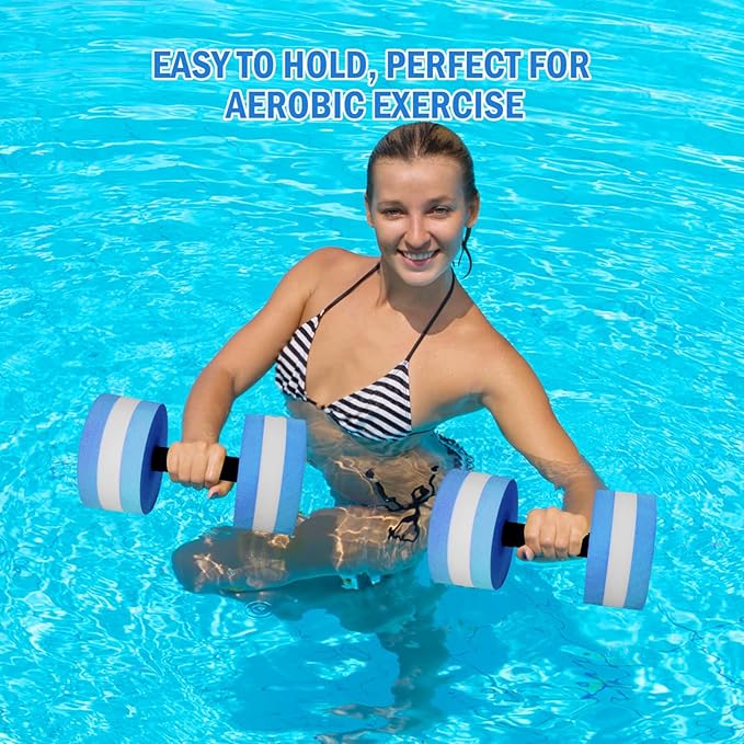 Timoo Aquatic Dumbells Set of 2 Water Dumbells Pool Resistance Water Weight Water Aerobics High-Density EVA-Foam Pool Fitness