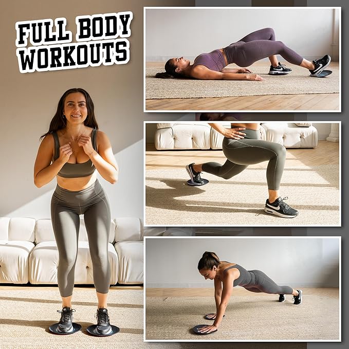 Gliding Discs for Working Out - Exercise Sliders 1 Pair, 4 Streaming