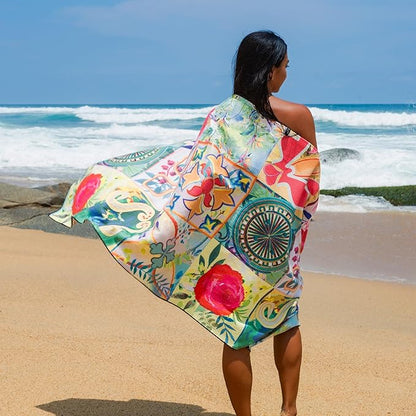 EliteTrend Microfiber Beach Towel Waffle – Extra Large 78x35 Inch