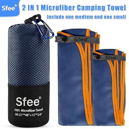 Sfee 2 Pack Microfiber Travel Towel