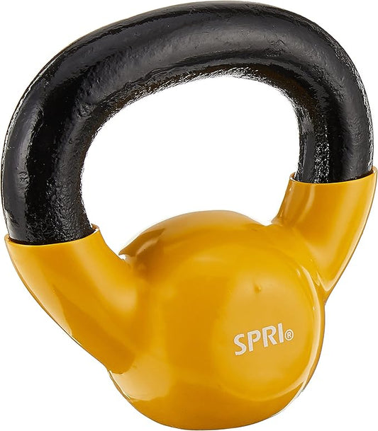 SPRI Kettlebell Weights Deluxe Cast Iron Vinyl Coated