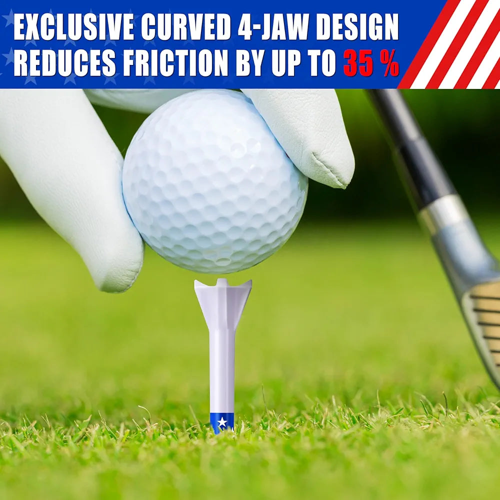 Premium Golf Tees Choose Between 200 Count or 100 Count, Professional Marking System Golf Tees 3-1/4 Inch, Reduce Friction Side Spin More Stable Golf Tees