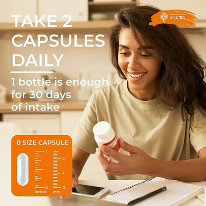 SIRUNES Fish Cartilage Collagen, 100 Capsules - Fish Collagen Supplements for Women, Great for Hair, Skin, Nails, Joints & Bones - Made in USA
