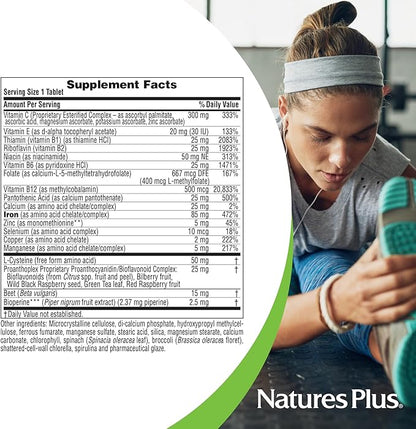 NaturesPlus Hema-Plex Iron - 30 Slow-Release Tablets, Pack of 6 - Total Blood Health - 85 mg Chelated Iron - with Vitamin C & Bioflavonoids - Non GMO, Vegetarian & Gluten Free - 180 Total Servings