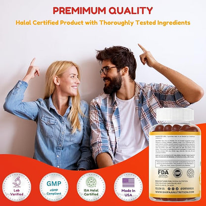 Halal Multivitamin Gummies for Women & Men | Immune & Overall Wellness | 90 Delicious Gummy Vitamins (45-Day Supply). Non-GMO & Vegetarian Essential Halal Vitamins w/ Folate, Zinc, B12, Biotin & More