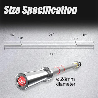 Elevens Olympic Barbell Barbells for Home Gym Fitness Weightlifting
