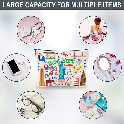 New York Makeup Bags For Women，New York Is Always a Good Idea, Travel Cosmetic Bag, Toiletry Pouch, Small Zipper Storage Bag, New York Themed Gifts, Women Essentials - D02